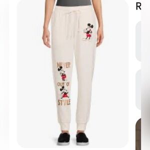 Disney Mickey Mouse Women’s Joggers - Cream and Red Size XXL